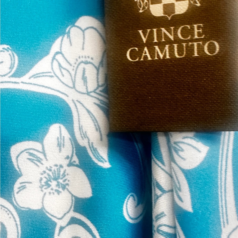 Vince Camuto Blue and White Poolside Strapless Dress size Large